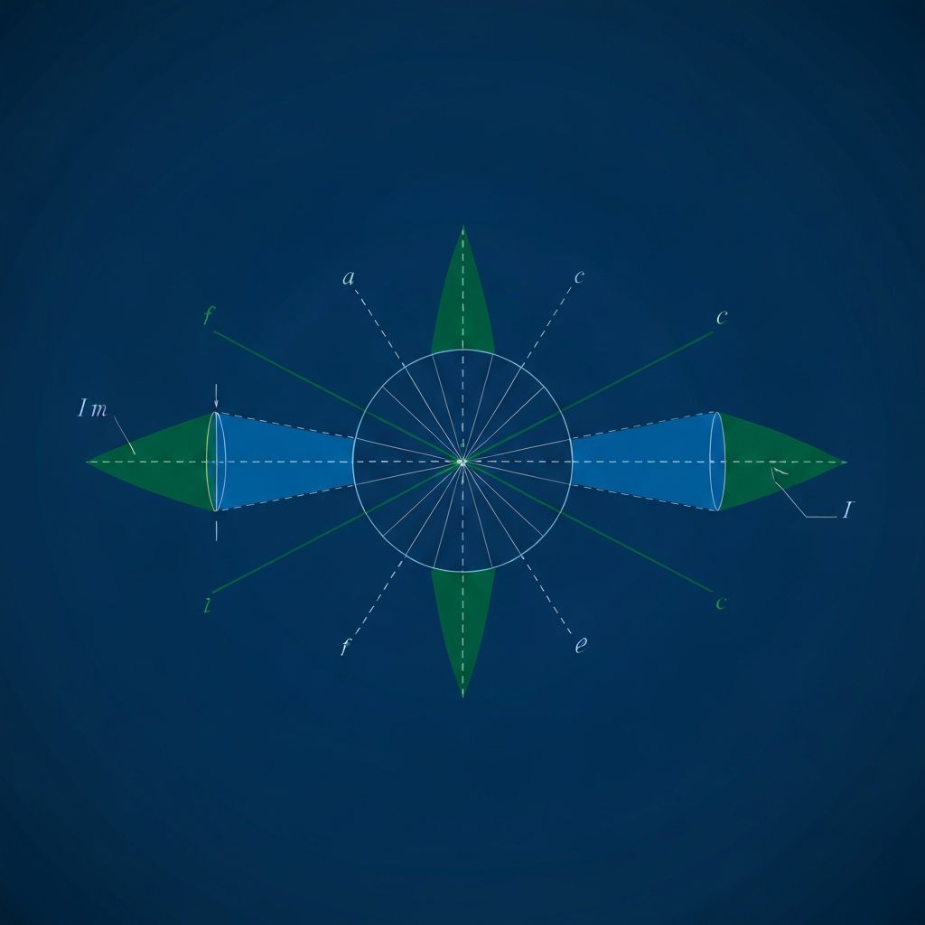 Diagramme géométrique de lentille optique avec rayons lumineux